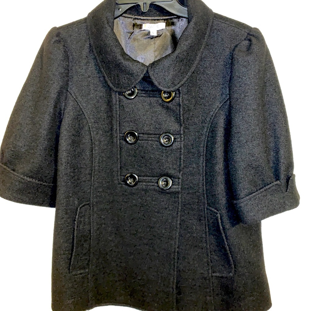 Jade by Melody Tan cropped swing coat in black L